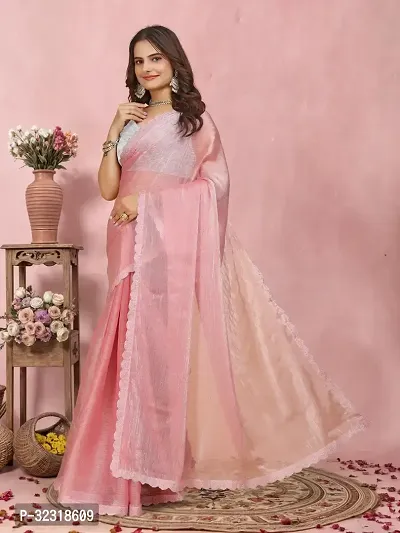 Trendy Organza Self Designed Saree With Blouse Piece-thumb5