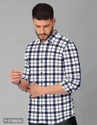 Elegant Cotton Checked Long Sleeves Casual Shirts For Men