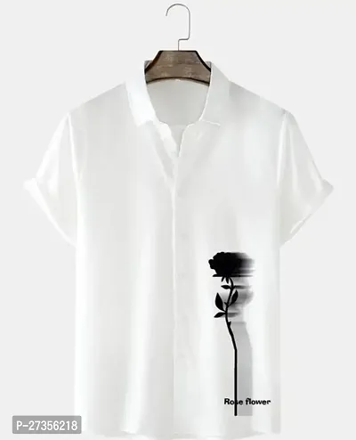 Elegant Lycra Printed Short Sleeves Casual Shirts For Men-thumb0