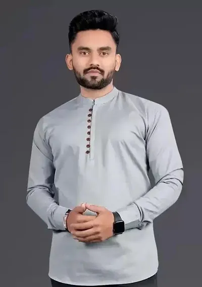 Reliable Cotton Solid Short Kurta For Mens