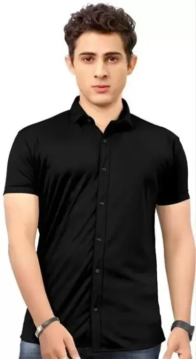 Surveyor Shirt for Men Formal Regular fit Brewed Men's Plain Solid Casual Regular Lycra Half Sleeve Shirt