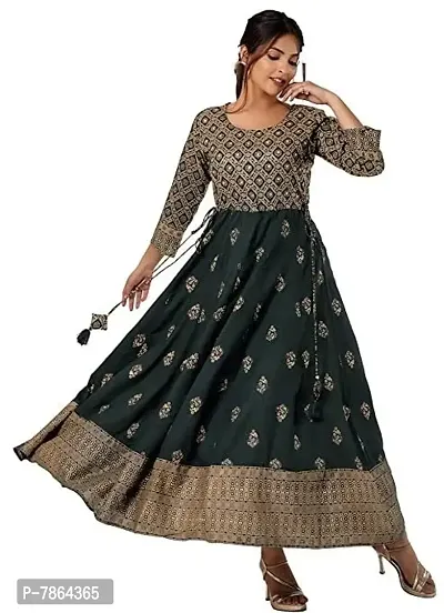 GIANNA Women Rayon Printed Anarkali Kurta-thumb0