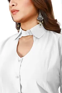 Classic Cotton Blend Solid Shirt for Women-thumb2