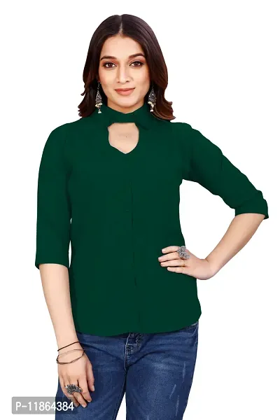 Classic Cotton Blend Solid Shirt for Women