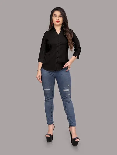 Fashionable Rayon Solid Shirt For Women