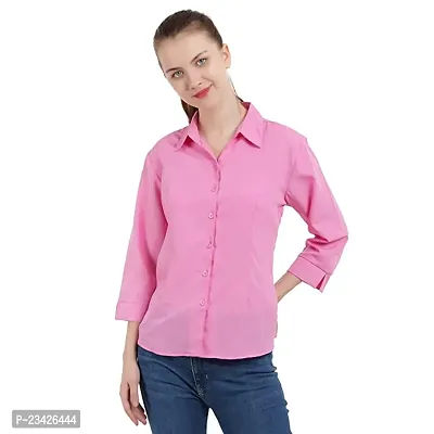 Women Regular Solid Curved Collar Formal Shirt