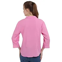 Women Regular Solid Curved Collar Formal Shirt-thumb3