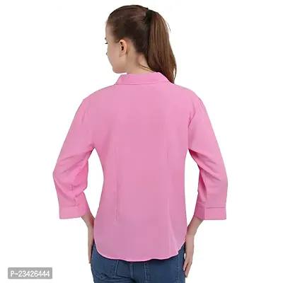 Women Regular Solid Curved Collar Formal Shirt-thumb4