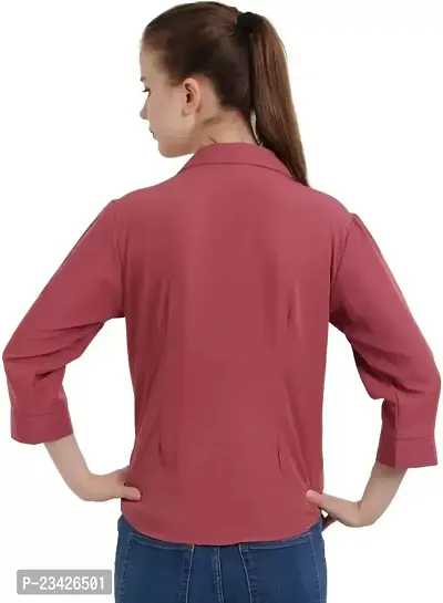 Women Regular Solid Curved Collar Formal Shirt-thumb4