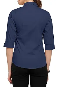 Women Regular Solid Curved Collar Formal Shirt-thumb2