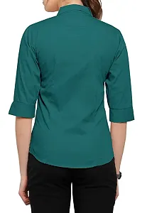 Women Regular Solid Curved Collar Formal Shirt-thumb2