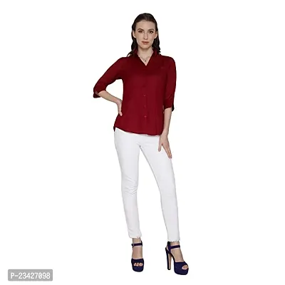 Women Regular Solid Curved Collar Formal Shirt