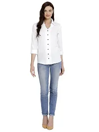 Women Regular Solid Curved Collar Formal Shirt-thumb1