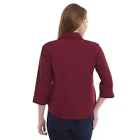 Women Regular Solid Curved Collar Formal Shirt-thumb1
