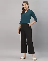 Women Regular Solid Curved Collar Formal Shirt-thumb3