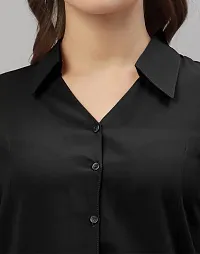 Women Regular Solid Curved Collar Formal Shirt-thumb1