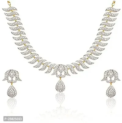 Stylish White Brass  Jewellery Set For Girls  Women-thumb0
