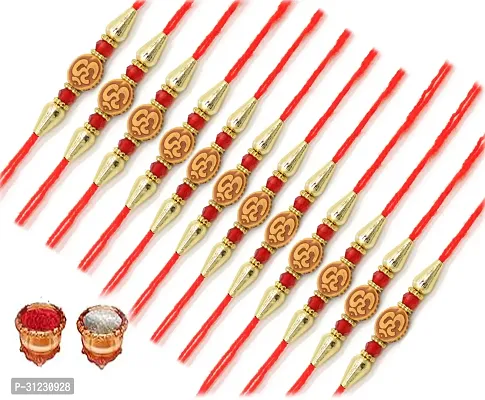 Designer Rakhi Set Pack of 12 Multicolor Designer Rakhi with Roli and Chawal