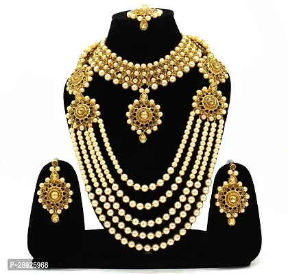 Stylish Golden Brass  Jewellery Set For Girls  Women-thumb0