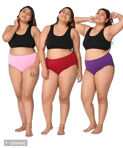 Women Cotton Plus Size Panty Pack of 3-thumb0