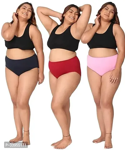 Women Cotton Plus Size Panty Pack of 3-thumb0