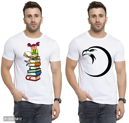 Reliable White Polycotton Printed T-Shirts For Men Pack Of 2-thumb0