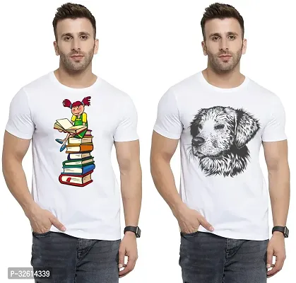 Reliable White Polycotton Printed T-Shirts For Men Pack Of 2-thumb0