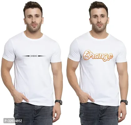 Reliable White Polycotton Printed T-Shirts For Men Pack Of 2-thumb0