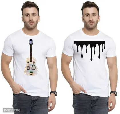 Reliable White Polycotton Printed T-Shirts For Men Pack Of 2-thumb0