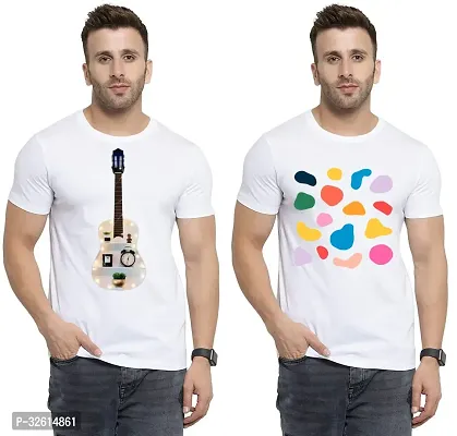 Reliable White Polycotton Printed T-Shirts For Men Pack Of 2-thumb0