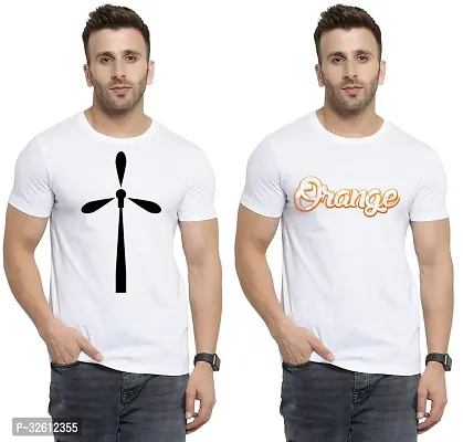 Reliable White Polycotton Printed T-Shirts For Men Pack Of 2-thumb0