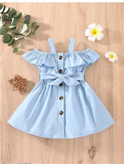 Cute Solid A-Line Frock For Baby Girls