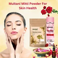 Multani Mitti Powder 200G with Rose Water 100ML Face Pack for Skin Whitening-thumb2