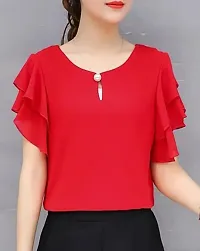 ruffle sleeves top combo-thumb1