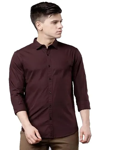 Elegant Solid Long Sleeves Formal Shirts For Men