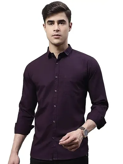 Elegant Solid Long Sleeves Formal Shirts For Men