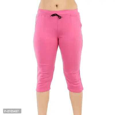 MUKHAKSH (Pack of 1) Women/Girls/Ladies Hot/Stylish Raju Pink Capri 3/4 for Gym/Work Out/Sports/Casual  Party wear
