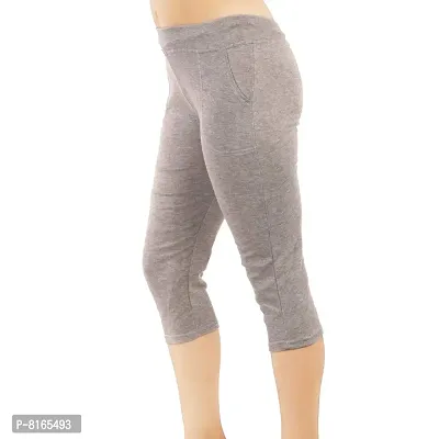 MUKHAKSH (Pack of 1) Women/Girls/Ladies Hot/Stylish Raju Grey Capri 3/4 for Gym/Work Out/Sports/Casual  Party wear-thumb3