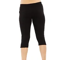 MUKHAKSH (Pack of 1) Women/Girls/Ladies Hot/Stylish Raju Black Capri 3/4 for Gym/Work Out/Sports/Casual  Party wear-thumb1