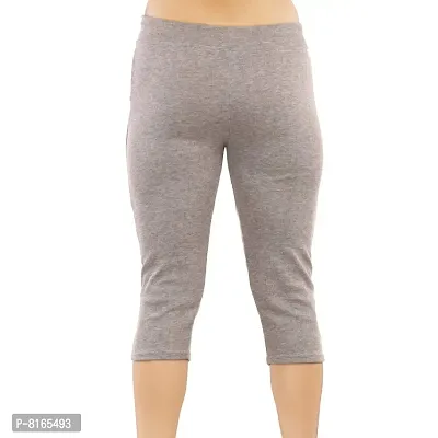 MUKHAKSH (Pack of 1) Women/Girls/Ladies Hot/Stylish Raju Grey Capri 3/4 for Gym/Work Out/Sports/Casual  Party wear-thumb2