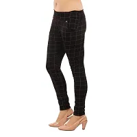 MUKHAKSH (Pack of 1) Women/Girls/Ladies Hot/Stylish/Latest Black Check Jegging/Trouser/Bottom for College/Casual/Office  Party wear-thumb1