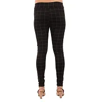 MUKHAKSH (Pack of 1) Women/Girls/Ladies Hot/Stylish/Latest Black Check Jegging/Trouser/Bottom for College/Casual/Office  Party wear-thumb2