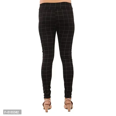 MUKHAKSH (Pack of 1) Women/Girls/Ladies Hot/Stylish/Latest Black Check Jegging/Trouser/Bottom for College/Casual/Office  Party wear-thumb3