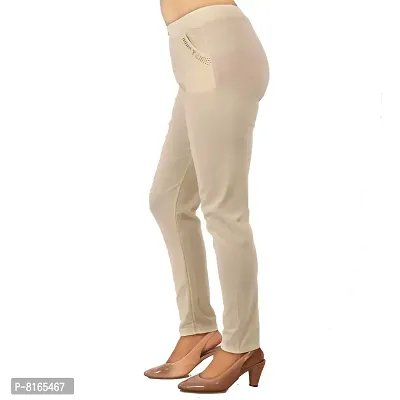 MUKHAKSH (Pack of 1) Women/Girls/Ladies Hot/Stylish ATC Cream Jegging for Casual wear  Party Wear-thumb2