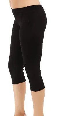 MUKHAKSH (Pack of 1) Women/Girls/Ladies Hot/Stylish Raju Black Capri 3/4 for Gym/Work Out/Sports/Casual  Party wear-thumb2