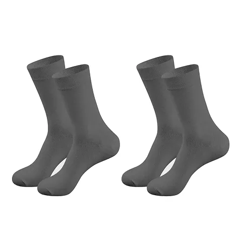 Boys Girls Unisex School Lycra Calf Length Dark Socks (Pack of 2 Pairs = 4 Socks)