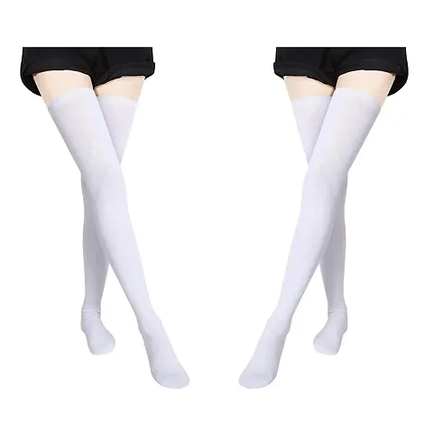 Girls Lycra Thigh Length Socks Pack of 2 Pairs