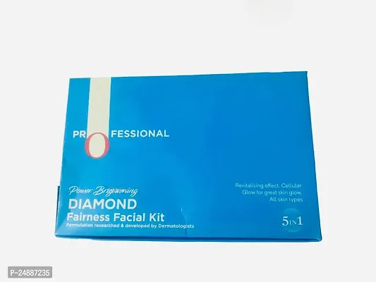 Diamond Fairness Facial Kit for Glowing Skin, All Skin Types, Revitalising Effect, Power Brightening (5 in 1) | Best Facial Kit | 5 Packs Facial Kit