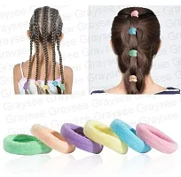 Elastic Hair Rubber Bands Soft Stretchable Hair Ties Ponytail Holders For Women and Girls (Multicolor, Pack of 30 Pieces)-thumb3