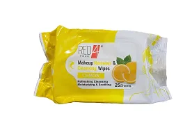 Makeup Remover  Cleansing Wipes, Lemon and Rose Flavour, Refreshing Cleansing Moisturizing and Soothing Face Wipes | Multipurpose Face Wipes | (Pack of 2, 25 sheets per pack, Lemon and Rose)-thumb1